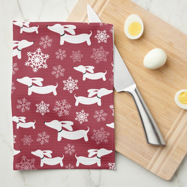 Paño De Cocina Dachshund Navidades Chef Gift Berry (Doblado Cuarto)