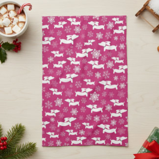 Paño De Cocina Dachshund Navidades Chef Gift Fuchsia