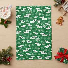 Paño De Cocina Dachshund Navidades Chef Gift Green