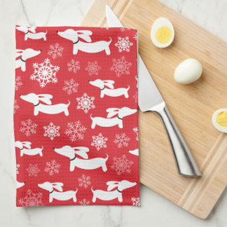 Paño De Cocina Dachshund Navidades Chef Gift Red