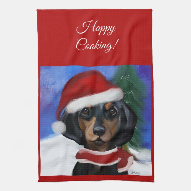 Paño De Cocina Dachshund or perro salchicha (Vertical)
