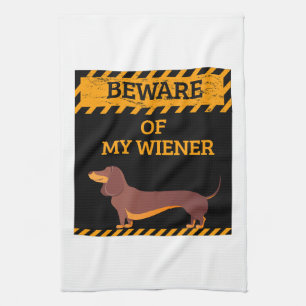 Paño De Cocina Dachshund Perro gracioso Cuidado con mi viejero