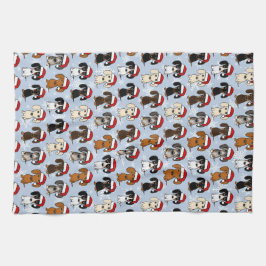 Paño De Cocina Dachshund Santas Navidades muy guapos Fiesta del p