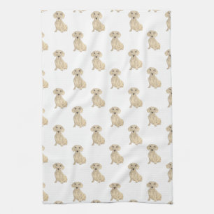 Paño De Cocina Dachshund (suave, crema)