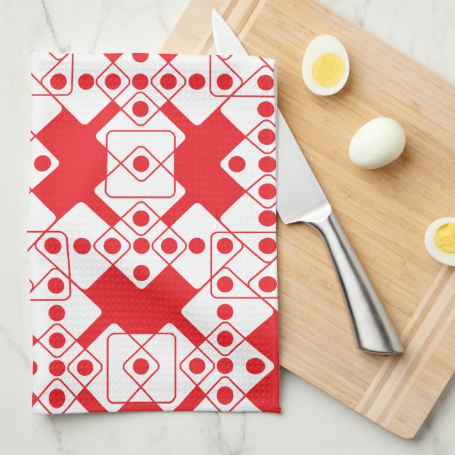 Paño De Cocina Dados rojos (Doblado Cuarto)