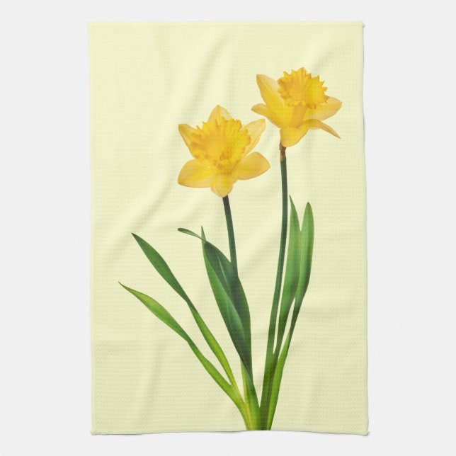 Paño De Cocina Daffodils de primavera amarilla - Plantilla de Daf (Vertical)