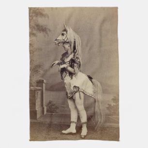 Paño De Cocina Daguerreotype/foto del traje del caballo del