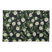 Daisies De Acuarela Sobre Negro