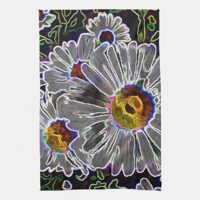 Paño De Cocina Daisies únicos de Neon (Vertical)