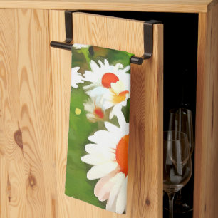 Paño De Cocina Daisitas de los Jardínes Blancos Brillantes y Colo