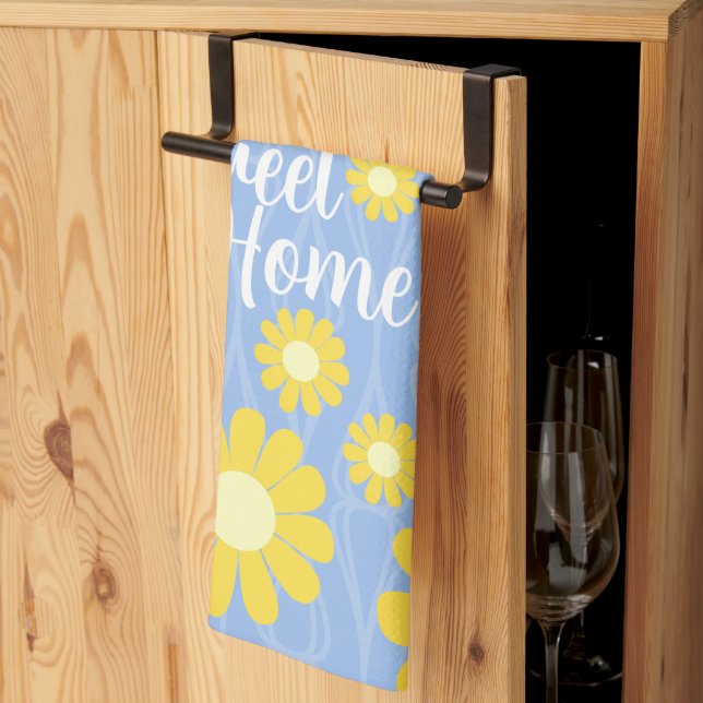 Paño De Cocina Daisy Blue Yellow Sweet Home (Pliegue de tercios)