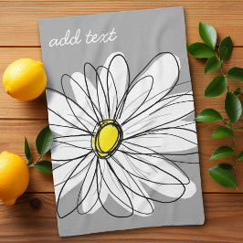 Paño De Cocina Daisy de moda con gris y amarillo