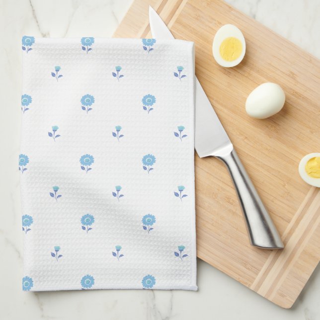 Paño De Cocina Daisy Delight Blue (Doblado Cuarto)