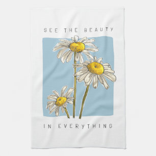 Paño De Cocina Daisy Flowers Beauty Slogan