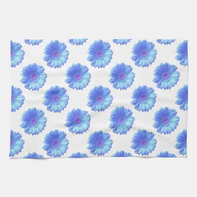 Paño De Cocina Daisy gerbera azul (Horizontal)