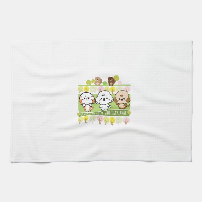 Paño De Cocina Daisy y caramel, amigo de Bubbly (Horizontal)