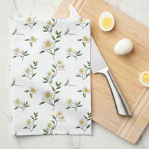 Paño De Cocina Dalia Blanca Floral