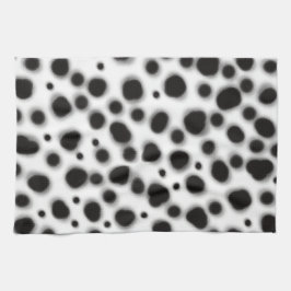 Paño De Cocina dalmacia lindo puntos en blanco y negro impresión