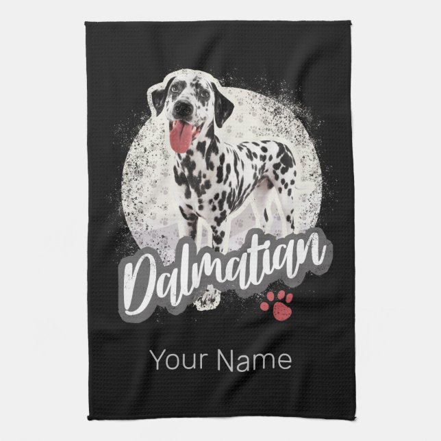Paño De Cocina Dalmatian Con El Diseño De Los Amantes Del Perro V (Vertical)