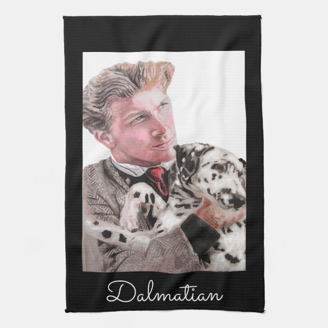 Paño De Cocina Dalmatian Dog acuarela Perros Mascota Cocina Toall (Vertical)