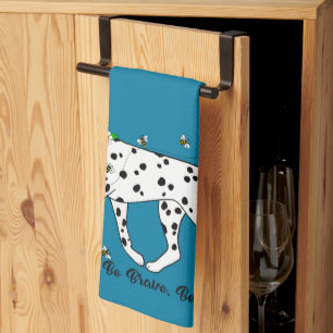 Paño De Cocina Dalmatian Sé Valiente Sé Feliz