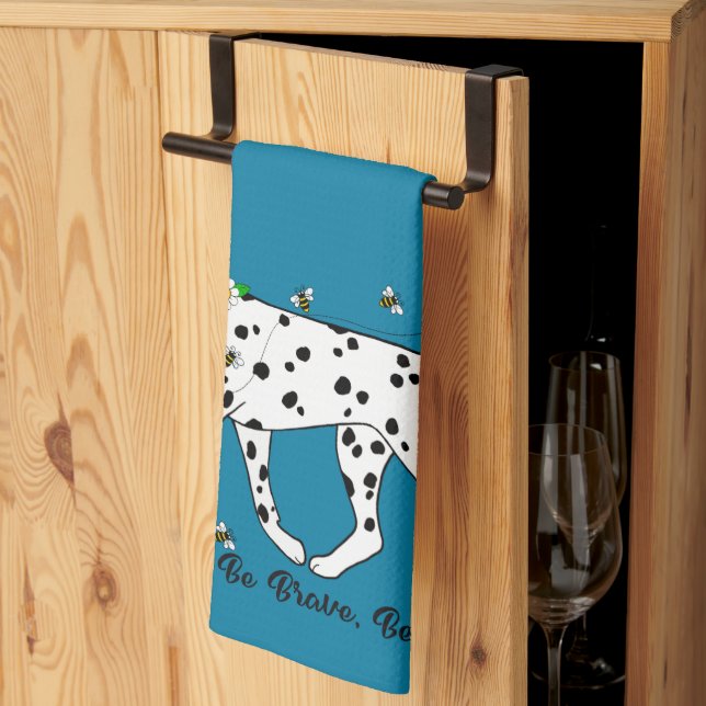 Paño De Cocina Dalmatian Sé Valiente Sé Feliz (Pliegue de tercios)