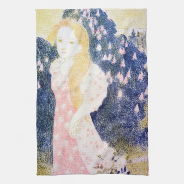 Paño De Cocina Dama con vestido rosa, Maurice Denis (Vertical)