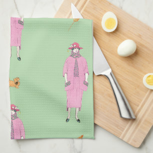 Paño De Cocina Dama de ilustración de moda de los años 1910 y per