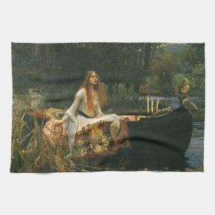 Paño De Cocina Dama de Shalott en barco por John William Waterhou