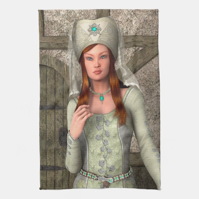 Paño De Cocina Dama Medieval (Vertical)