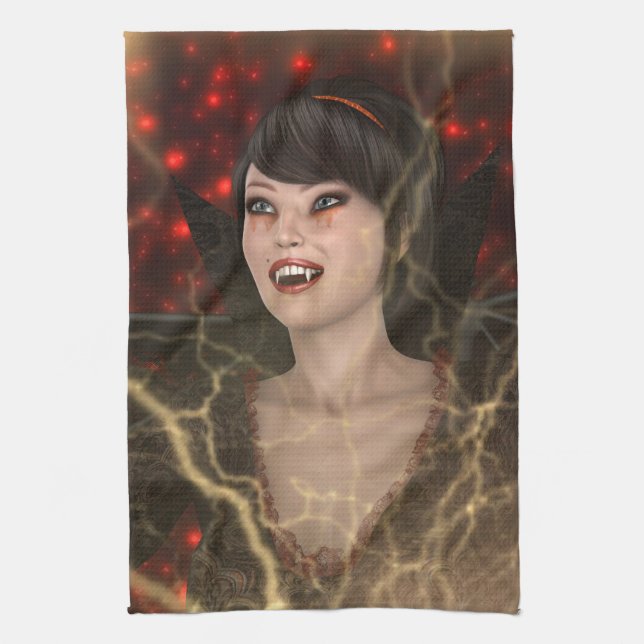 Paño De Cocina Dama vampiro (Vertical)