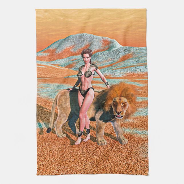 Paño De Cocina Dama y León (Vertical)