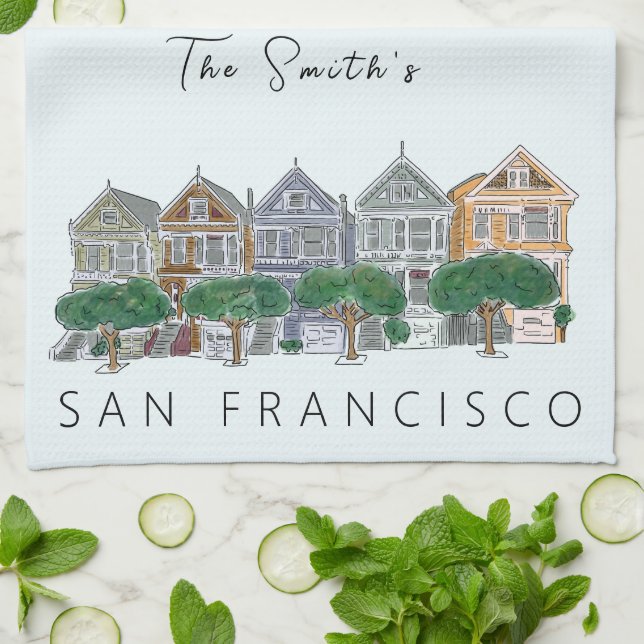 Paño De Cocina Damas pintadas San Francisco (Doblado)