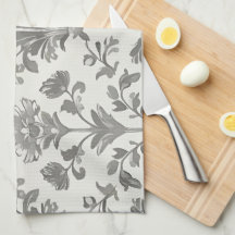 Damascado Floral Victoriano Blanco Vintage
