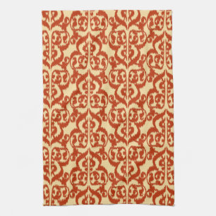 Paño De Cocina Damasco del Moorish de Ikat - mandarina