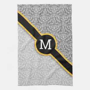 Paño De Cocina Damasco monograma personalizado