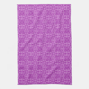 Paño De Cocina Damask medieval Fleur-de-lis, amethyst morple