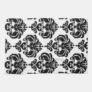 Paño De Cocina Damero negro y blanco Chic Moderno Patrón elegante