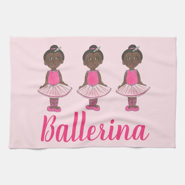 Paño De Cocina Dance Teacher Gift Ballet Rosa Tutu Ballerina (Horizontal)