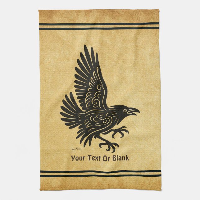 Paño De Cocina Dancing Norse Raven (Vertical)