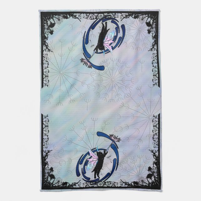 Paño De Cocina Dandelia de gato cósmico (Vertical)