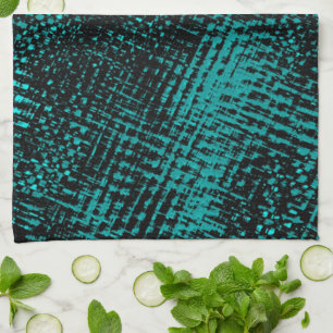 Paño De Cocina Dark cian-green strokes cruzando grietas como burl