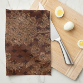 Paño De Cocina Dark Otumn Damask