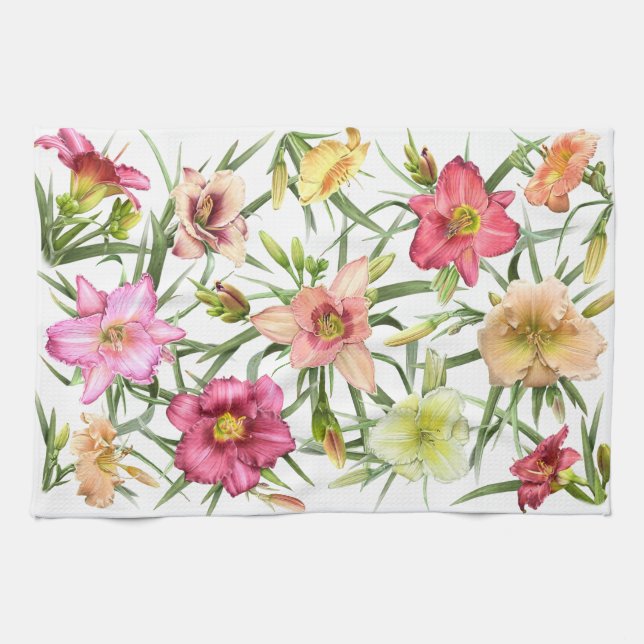 Paño De Cocina Daylilies por todas partes (Horizontal)