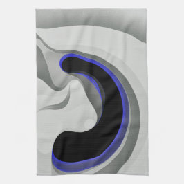 Paño De Cocina Debajo del azul: Resumen gris, negro y azul