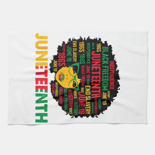 Paño De Cocina Decimoctava mujer reina afroamericana afro negro (Horizontal)