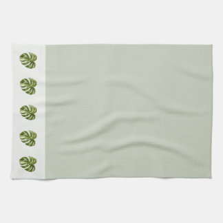 Paño De Cocina Decoración Botánica Minimalista de Monstera Verde