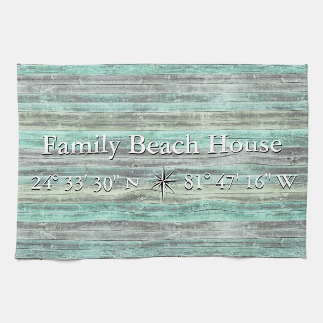 Paño De Cocina Decoración Costera De Longitud Y Latencia Del Pers (Horizontal)