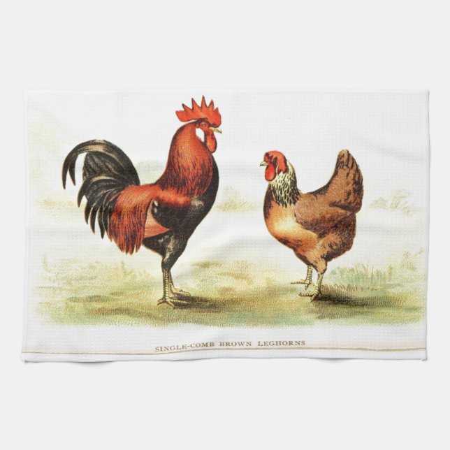 Paño De Cocina Decoración del hogar del país francés - Rooster y  (Horizontal)