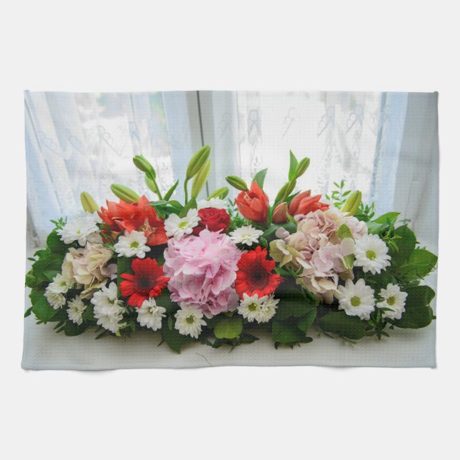 Paño De Cocina Decoración floral (Horizontal)